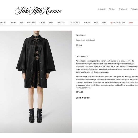 $2550 BURBERRY Cape Detail Logo Trim Belted Econyl Runway Coat - Picture 4 of 12